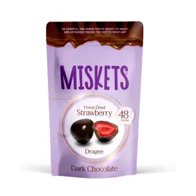 Miskets Dark Chocolate Coated Freeze Dried Strawberry - Verden Konfekture