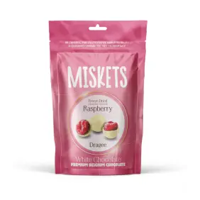 Miskets Freeze Dried Raspberry White Chocolate - Verden Konfekture
