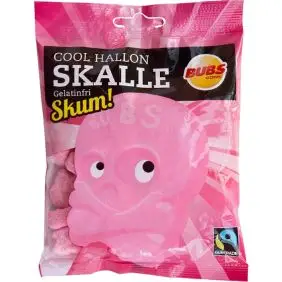 Bubs - Hindbær Skum Skalle - Slik mm