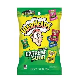 Warheads - Hard Candy Extreme Sour 92g - Diverse - Slik